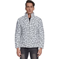 Bacterias Drawing Black And White Pattern Men s Puffer Bubble Jacket Coat by dflcprintsclothing