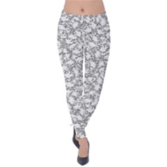 Bacterias Drawing Black And White Pattern Velvet Leggings by dflcprintsclothing