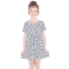 Bacterias Drawing Black And White Pattern Kids  Simple Cotton Dress by dflcprintsclothing