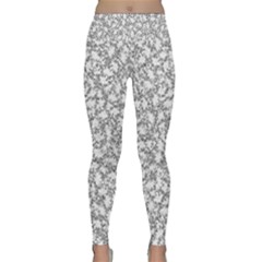 Bacterias Drawing Black And White Pattern Lightweight Velour Classic Yoga Leggings by dflcprintsclothing