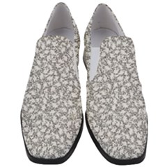 Bacterias Drawing Black And White Pattern Women Slip On Heel Loafers by dflcprintsclothing