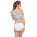 Bacterias Drawing Black And White Pattern Spliced Up Bikini Top  View2