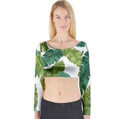 Banana Leaves Tropical Long Sleeve Crop Top by ConteMonfrey