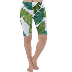 Banana Leaves Tropical Cropped Leggings  by ConteMonfrey