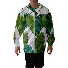 Banana Leaves Tropical Kids  Hooded Windbreaker by ConteMonfrey