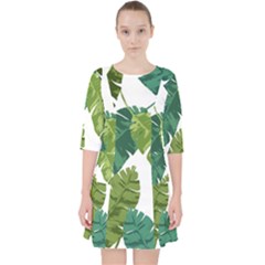 Banana Leaves Tropical Quarter Sleeve Pocket Dress by ConteMonfrey