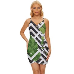 Modern Garden Wrap Tie Front Dress