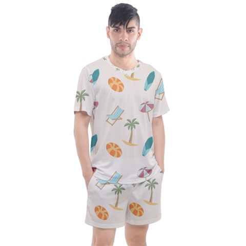 Cool Summer Pattern - Beach Time!   Men s Mesh Tee And Shorts Set by ConteMonfrey