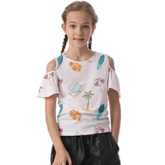 Cool Summer Pattern - Beach Time!   Kids  Butterfly Cutout Tee by ConteMonfrey