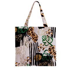 Modern Jungle Zipper Grocery Tote Bag by ConteMonfrey