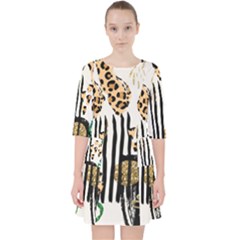 Modern Jungle Quarter Sleeve Pocket Dress by ConteMonfrey