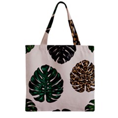 Colorful Monstera  Zipper Grocery Tote Bag by ConteMonfrey