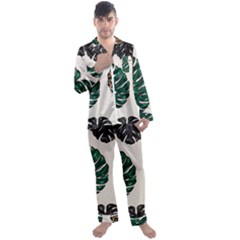 Colorful Monstera  Men s Long Sleeve Satin Pajamas Set by ConteMonfrey