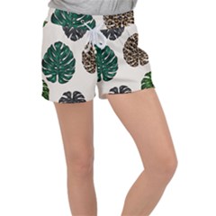 Colorful Monstera  Velour Lounge Shorts