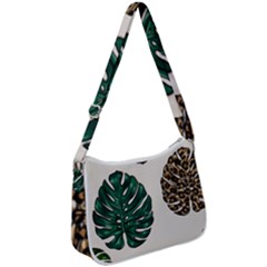 Colorful Monstera  Zip Up Shoulder Bag