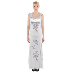 Doodles - Beach Time! Thigh Split Maxi Dress