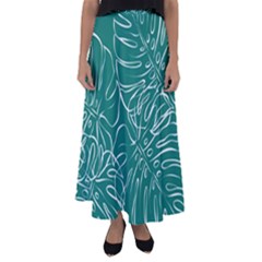 Tropical Monstera  Flared Maxi Skirt by ConteMonfrey