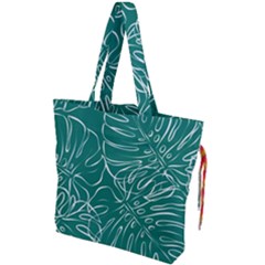 Tropical Monstera  Drawstring Tote Bag by ConteMonfrey