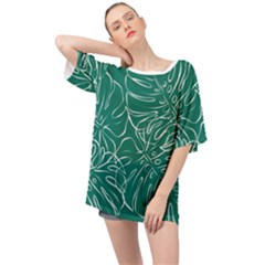 Tropical Monstera  Oversized Chiffon Top by ConteMonfrey