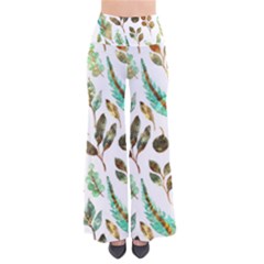 Leaves And Feathers - Nature Glimpse So Vintage Palazzo Pants
