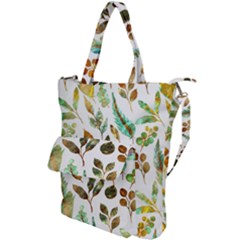 Leaves And Feathers - Nature Glimpse Shoulder Tote Bag by ConteMonfrey