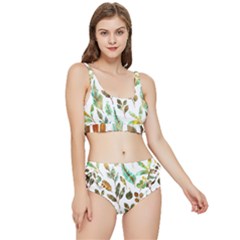 Leaves And Feathers - Nature Glimpse Frilly Bikini Set by ConteMonfrey