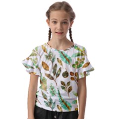 Leaves And Feathers - Nature Glimpse Kids  Cut Out Flutter Sleeves by ConteMonfrey