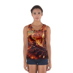 Vulcanic Landscape Vulcano Nature Sport Tank Top  by Wegoenart