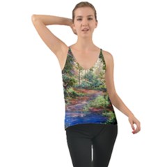 Abstract Forest Green Jungle Psychedelic Art Nature Chiffon Cami by Wegoenart