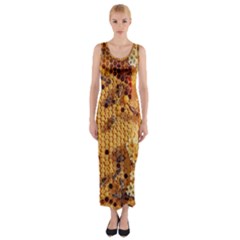 Insect Macro Honey Bee Animal Fitted Maxi Dress