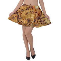 Insect Macro Honey Bee Animal Velvet Skater Skirt