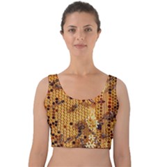 Insect Macro Honey Bee Animal Velvet Crop Top