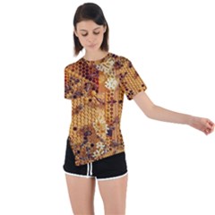 Insect Macro Honey Bee Animal Asymmetrical Short Sleeve Sports Tee