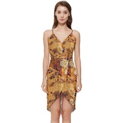 Insect Macro Honey Bee Animal Wrap Frill Dress