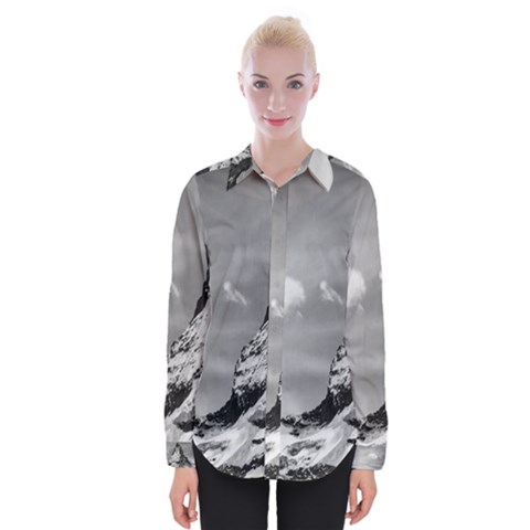 Matterhorn Switzerland Mountain Nature Womens Long Sleeve Shirt by Wegoenart