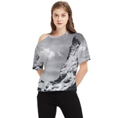 Matterhorn Switzerland Mountain Nature One Shoulder Cut Out Tee by Wegoenart