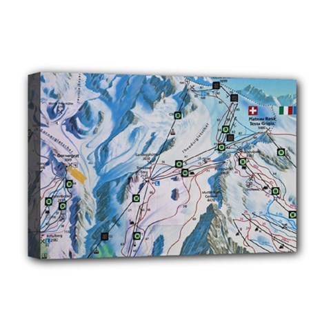 Map Zermatt The Alps Matterhorn Switzerland Mountain Nature Deluxe Canvas 18  X 12  (stretched) by Wegoenart