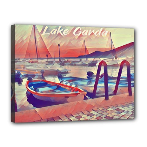 Boats On Lake Garda Canvas 16  X 12  (stretched) by ConteMonfrey