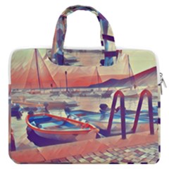 Boats On Lake Garda Macbook Pro 16  Double Pocket Laptop Bag 