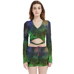 Tye Dye Vibing Velvet Wrap Crop Top And Shorts Set by ConteMonfrey