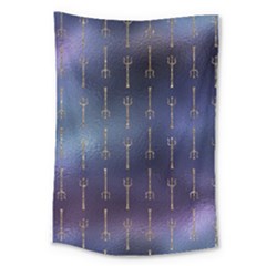 Trident On Blue Ocean  Large Tapestry by ConteMonfrey