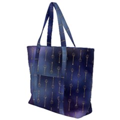 Trident On Blue Ocean  Zip Up Canvas Bag by ConteMonfrey