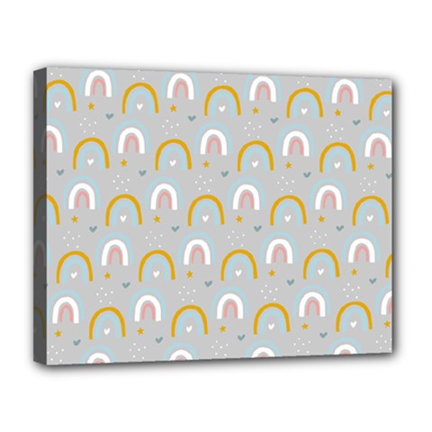 Rainbow Pattern Canvas 14  X 11  (stretched) by ConteMonfrey