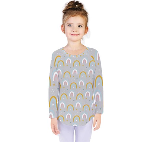 Rainbow Pattern Kids  Long Sleeve Tee by ConteMonfrey