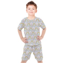 Rainbow Pattern Kids  Tee And Shorts Set by ConteMonfrey