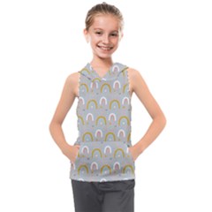 Rainbow Pattern Kids  Sleeveless Hoodie by ConteMonfrey