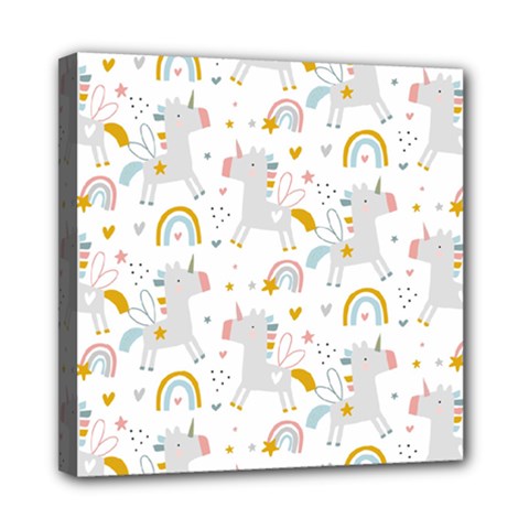 Unicorns Rainbow Mini Canvas 8  X 8  (stretched) by ConteMonfrey