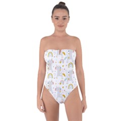 Unicorns rainbow Tie Back One Piece Swimsuit