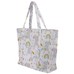 Unicorns rainbow Zip Up Canvas Bag