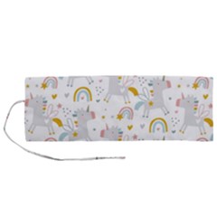 Unicorns rainbow Roll Up Canvas Pencil Holder (M)